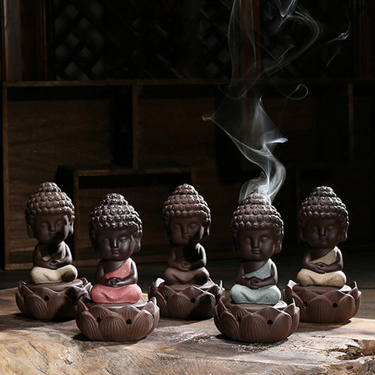 Buddha Sitting On a Lotus Flower Incense Holder