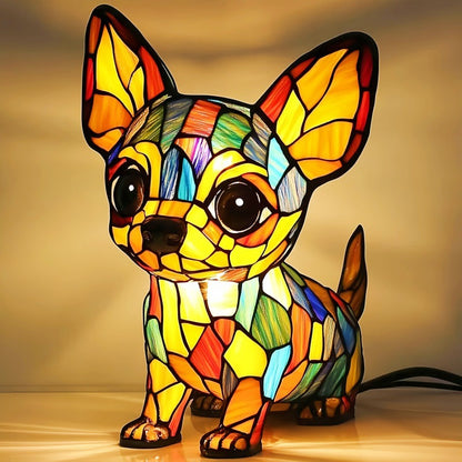 Dog Series Art Animal LED Small Night Lamp Resin Statue Creative Desktop Decoration