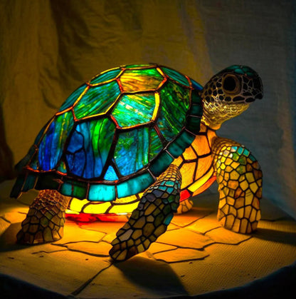 Stained Glass Dog Lamp
