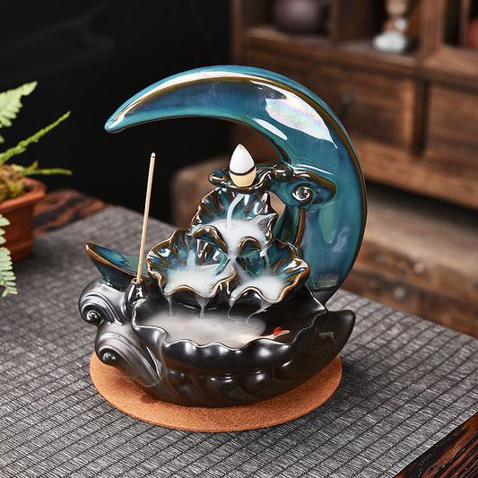 The Moon-Backflow Incense Burner-Smokey Waterfall Incense Burner