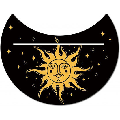 Black New Moon Shape Wooden Tarot Card Clamp Bracket Base Decoration