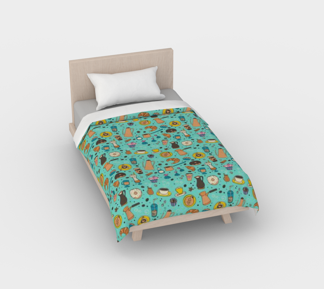 Karma Kustoms All about Coffee Duvet Cover