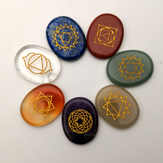 Natural Stone carved Chakra Reiki 7 Chakra Stone