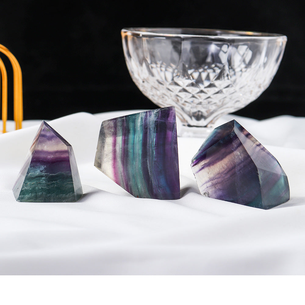 Rainbow Fluorite Polyhedron Stones and Crystals