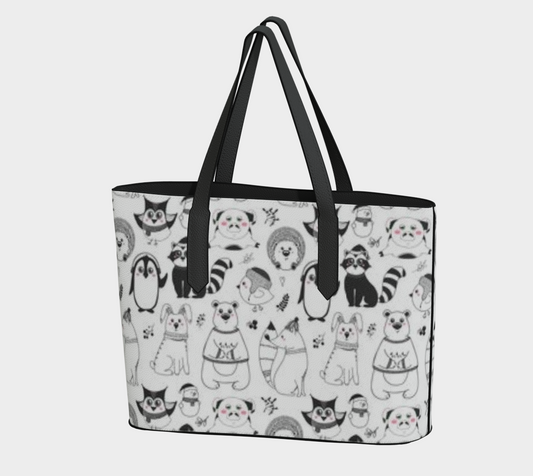 Karma Kustoms-Vegan Leather-Tote Bag-Winter Animals