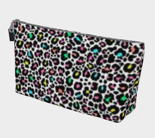 Karma Kustoms Neon Leopard Print Makeup Bag