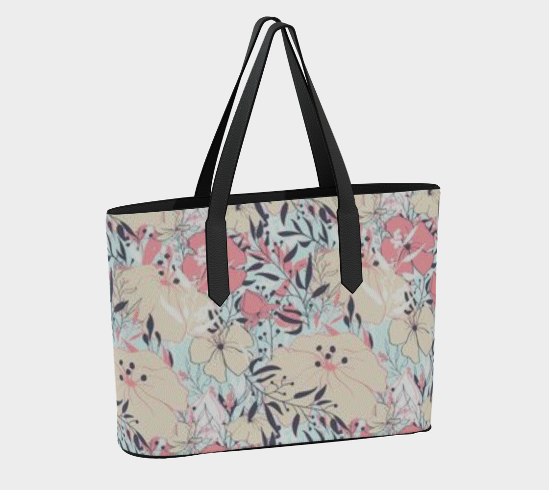 Karma Kustoms-VEGAN LEATHER-Tote Bag-Florals