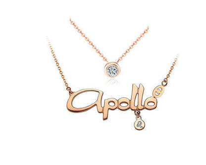 Rose gold zodiac letter necklace