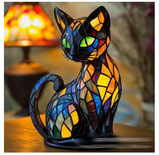 Dog Series Art Animal LED Small Night Lamp Resin Statue Creative Desktop Decoration
