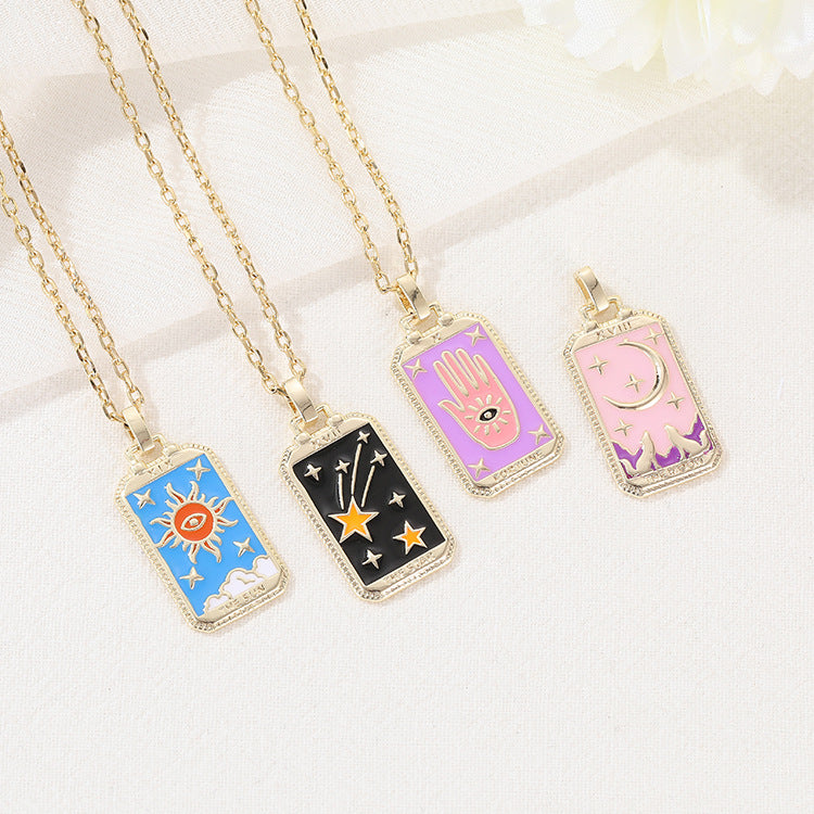 European And American Tarot Card Pendant