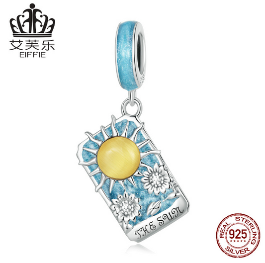Avelle Original The Sun Tarot Card Pendant Bracelet Sterling Silver S925