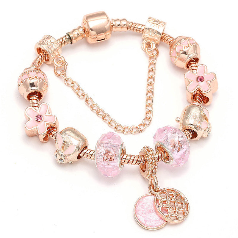 Rose Gold Love Charm Bracelet