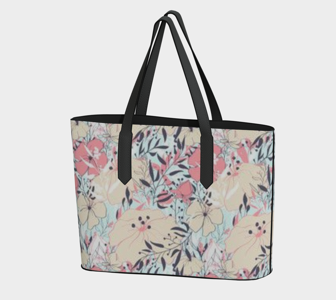 Karma Kustoms-VEGAN LEATHER-Tote Bag-Florals