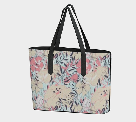 Karma Kustoms-VEGAN LEATHER-Tote Bag-Florals