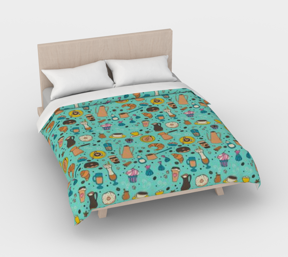 Karma Kustoms All about Coffee Duvet Cover