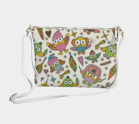 Karma Kustoms-Vegan Leather-Crossbody Purse-Winter Owls