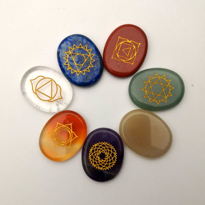 Natural Stone carved Chakra Reiki 7 Chakra Stone