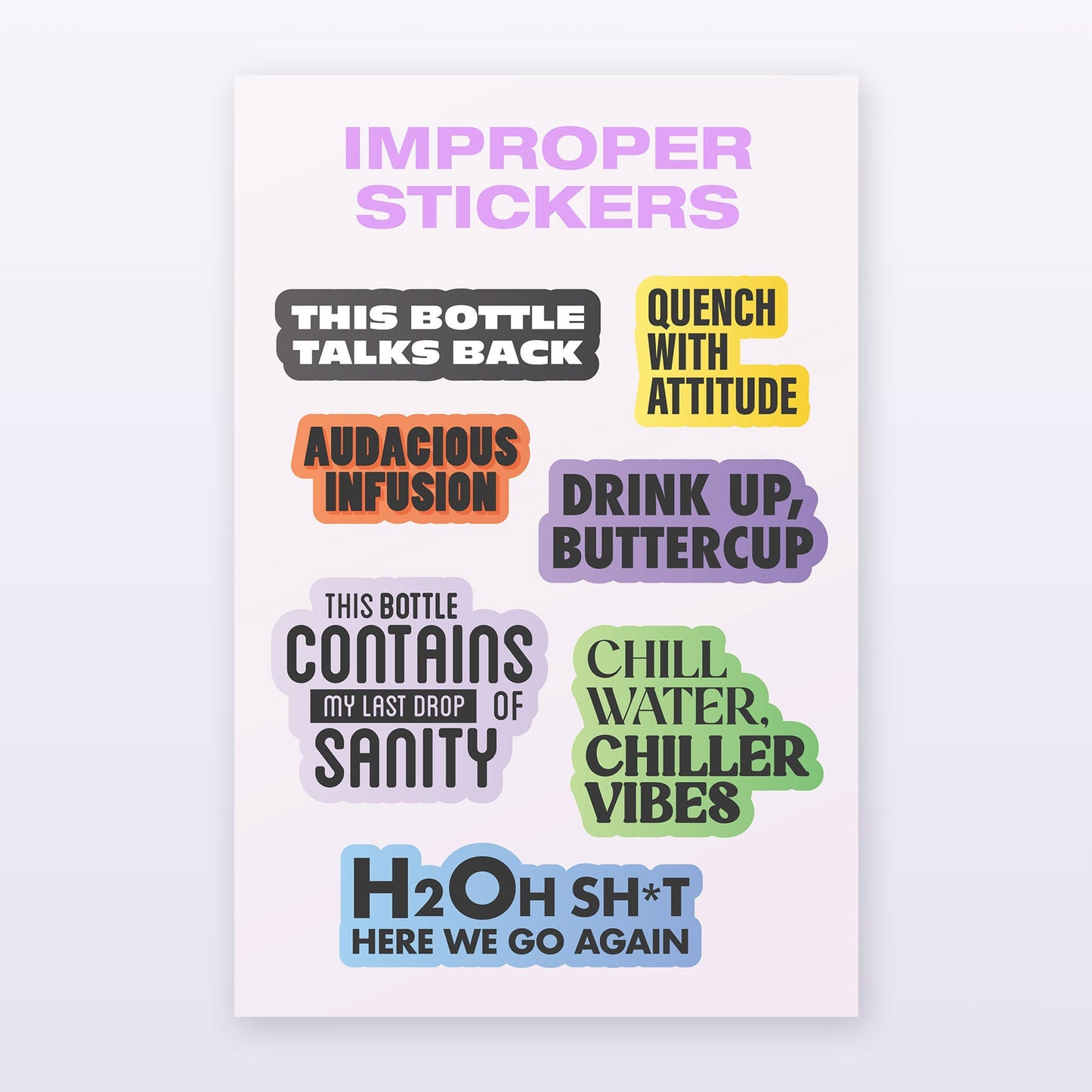 Sassy Bottle/Mug Stickers - Pack 1