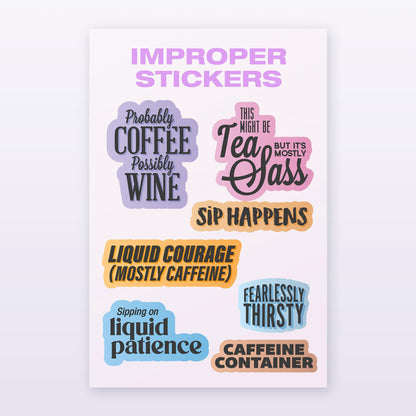 Sassy Bottle/Mug Stickers - Pack 2