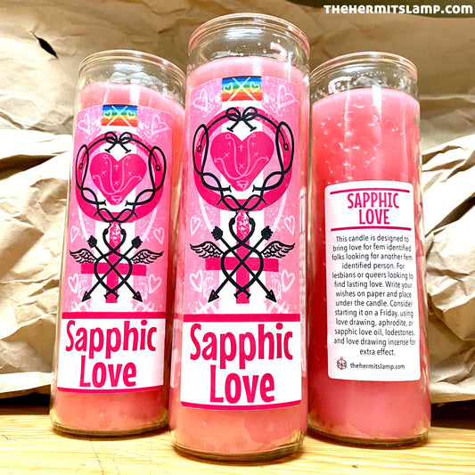 The Hermits Lamp 7 Day Candle - Sapphic Love