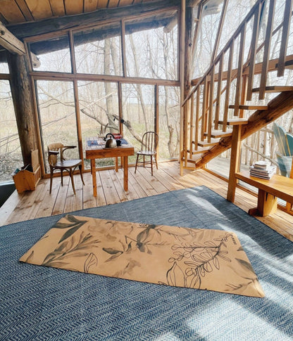 X-TALL Blossom Cork Yoga Mat | 6'7 Long | 4.5MM