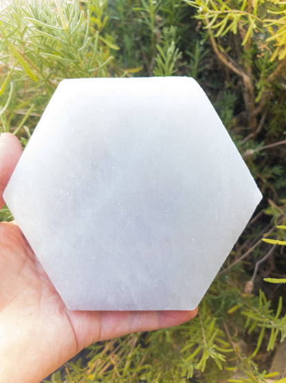 Selenite Shapes Charging Plates – Sacred Geometry for Crystal Cleansing