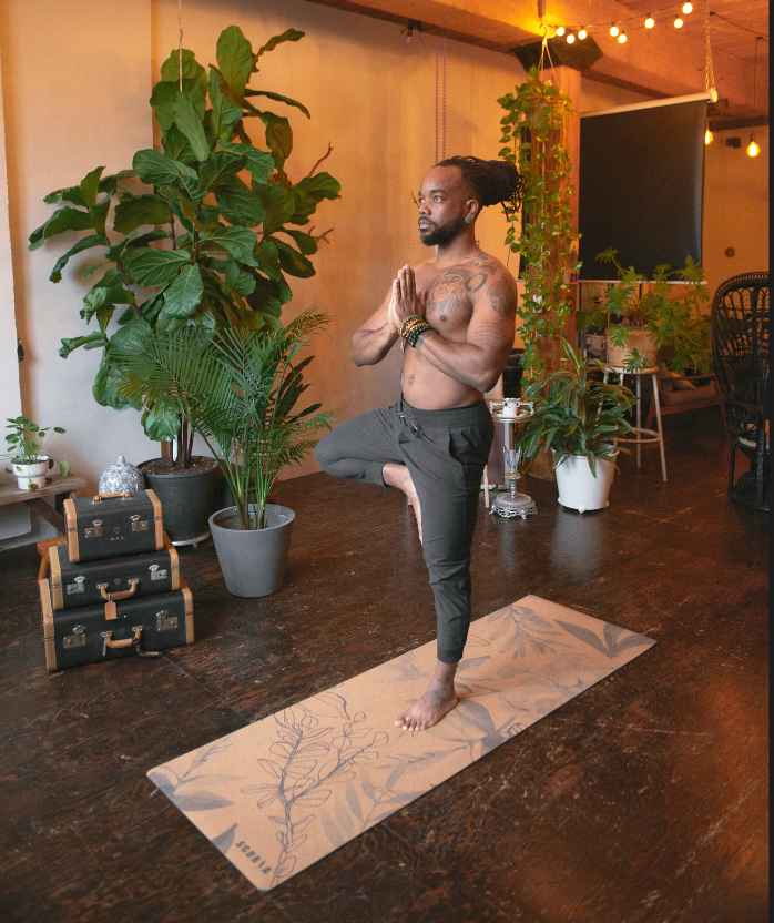 X-TALL Blossom Cork Yoga Mat | 6'7 Long | 4.5MM