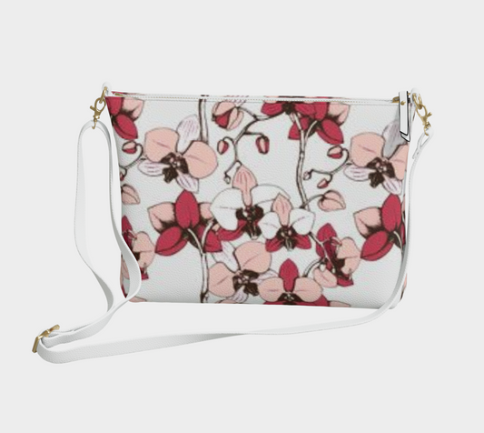 Karma Kustoms-Vegan Leather-Crossbody Purse-Exotic Orchids
