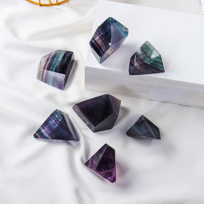 Rainbow Fluorite Polyhedron Stones and Crystals