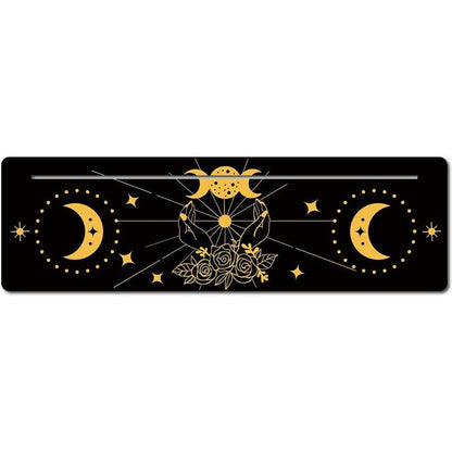 Black New Moon Shape Wooden Tarot Card Clamp Bracket Base Decoration