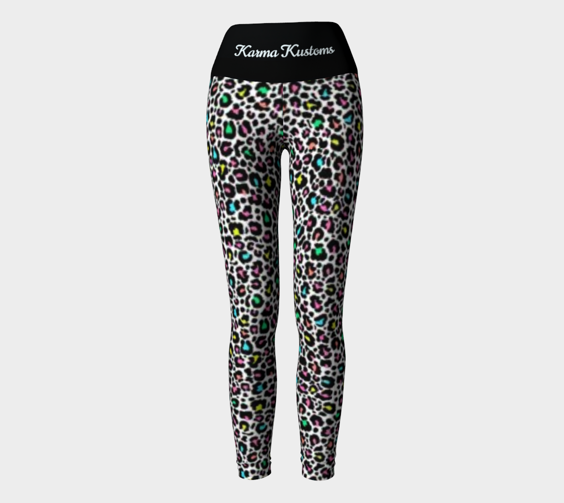 Karma Kustoms Neon Leopard Print Yoga Leggings