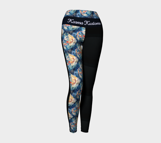 Karma Kustoms Koi Flow Color-Block Yoga Leggings