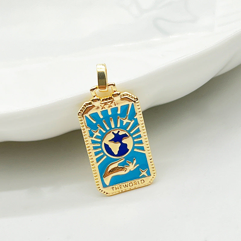European And American Tarot Card Pendant