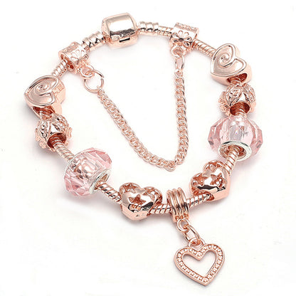 Rose Gold Love Charm Bracelet