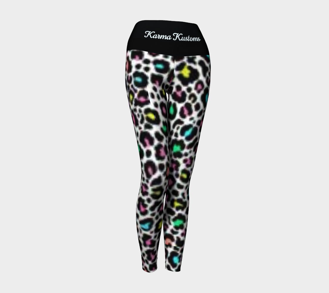 Karma Kustoms Neon Leopard Print Yoga Leggings