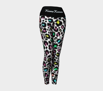 Karma Kustoms Neon Leopard Print Yoga Leggings