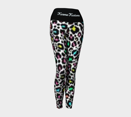 Karma Kustoms Neon Leopard Print Yoga Leggings