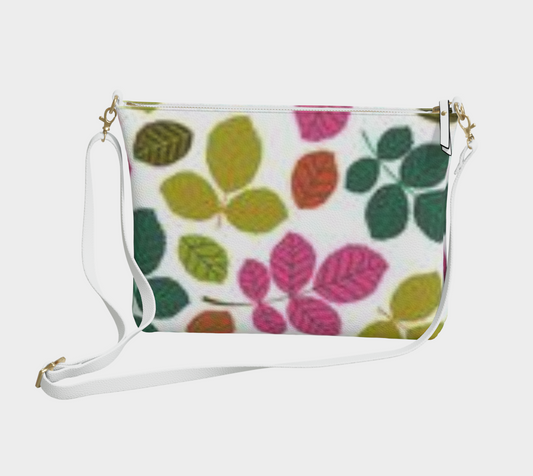 Karma Kustoms-Vegan Leather-Crossbody Purse-Colorful Leaves