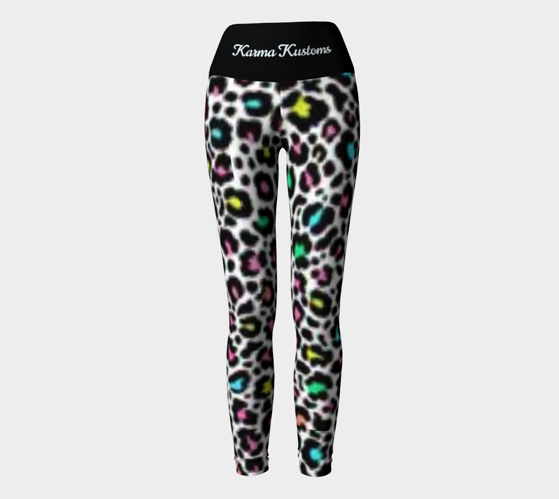 Karma Kustoms Neon Leopard Print Yoga Leggings