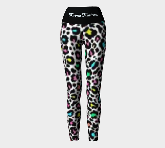 Karma Kustoms Neon Leopard Print Yoga Leggings