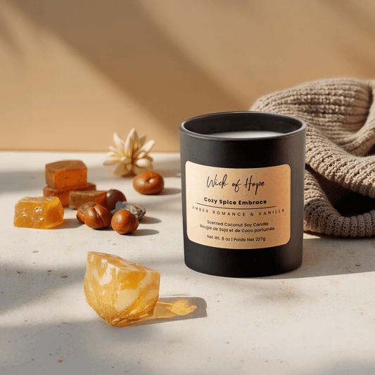Cozy Spice Embrace Candle | Amber Romance + Vanilla