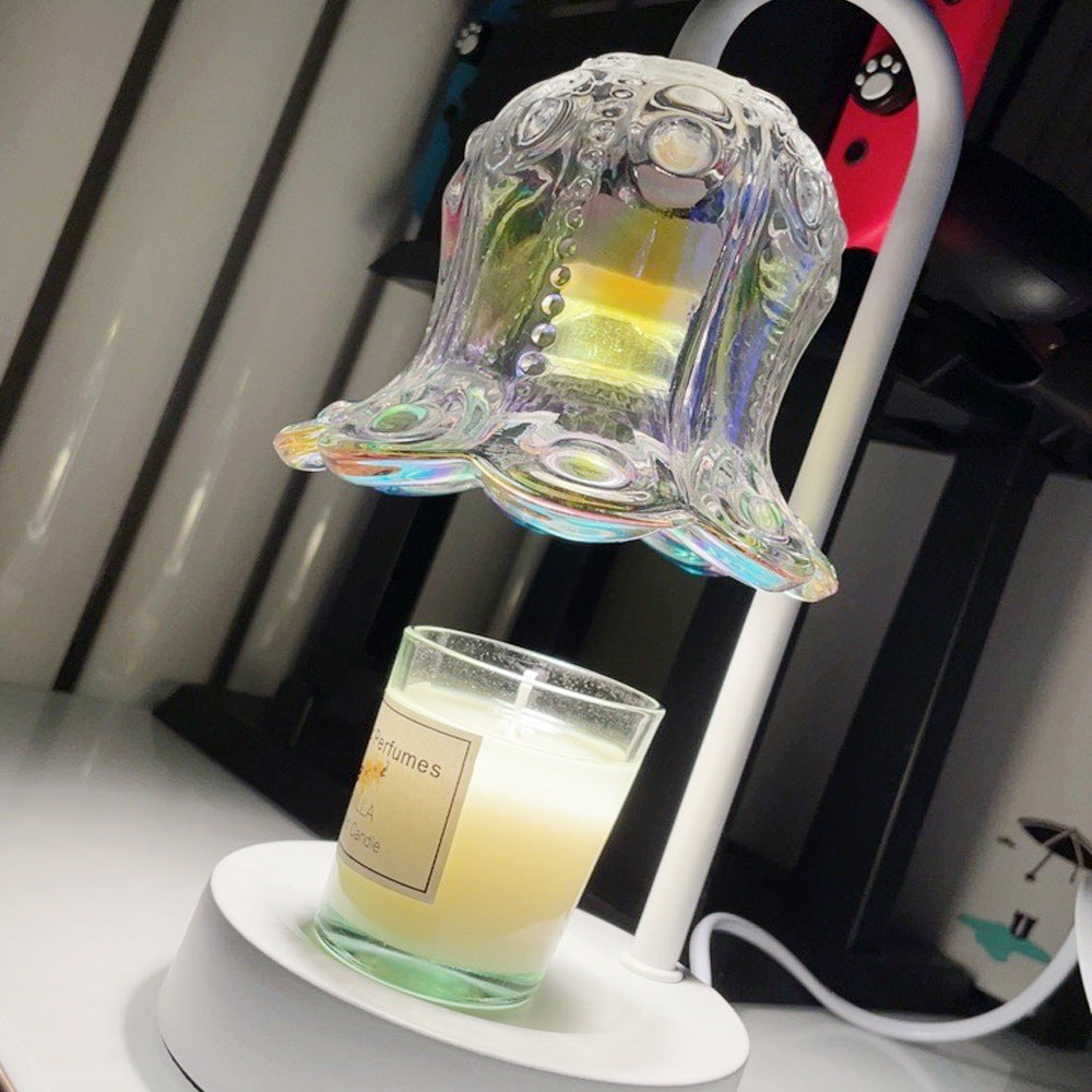 Colorful Glass Bedside Candle Melting Lamp