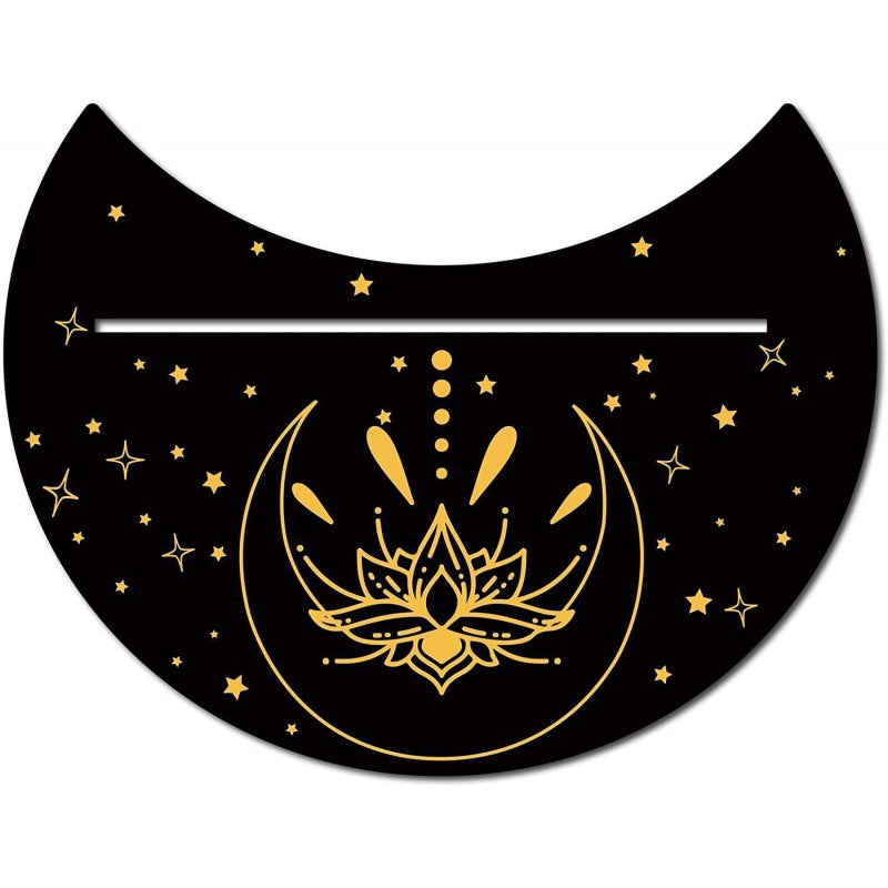 Black New Moon Shape Wooden Tarot Card Clamp Bracket Base Decoration