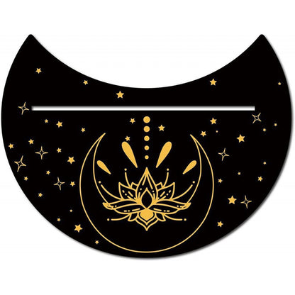 Black New Moon Shape Wooden Tarot Card Clamp Bracket Base Decoration