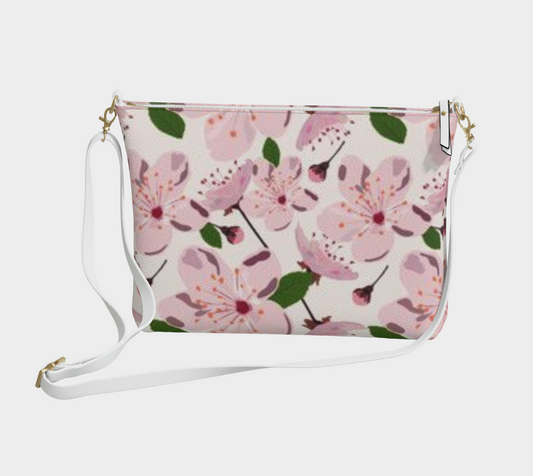 Karma Kustoms-Vegan Leather-Crossbody Purse-Cherry Blossoms