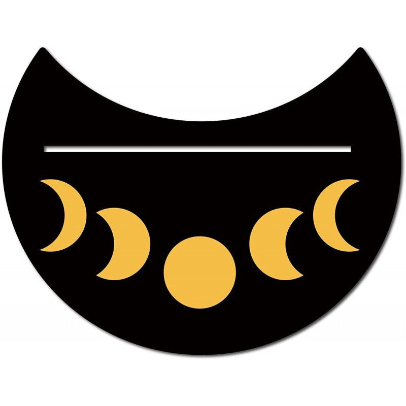 Black New Moon Shape Wooden Tarot Card Clamp Bracket Base Decoration
