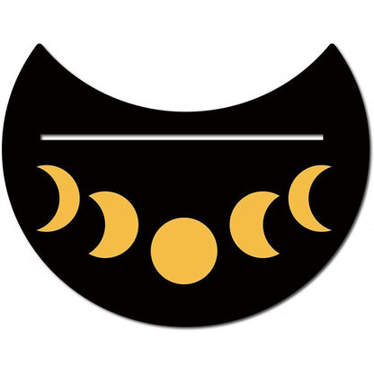 Black New Moon Shape Wooden Tarot Card Clamp Bracket Base Decoration