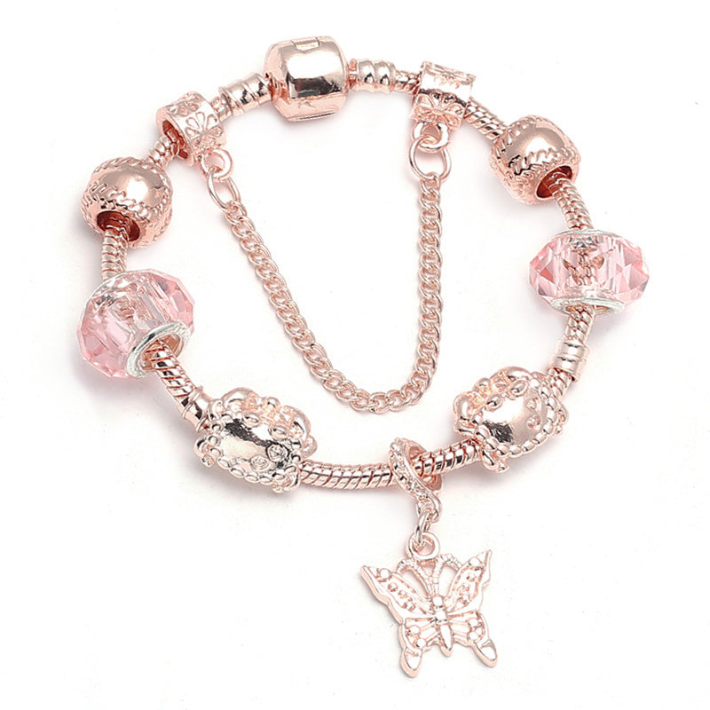 Rose Gold Love Charm Bracelet