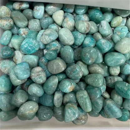 Natural Amazonite Quartz Crystal Palm Stone Chakra Gemstone