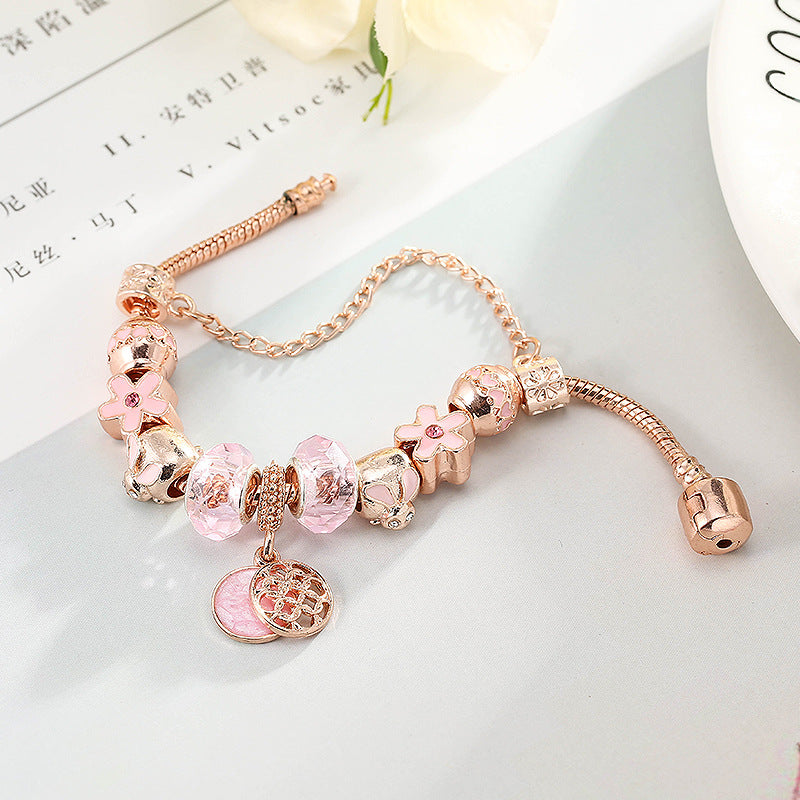 Rose Gold Love Charm Bracelet